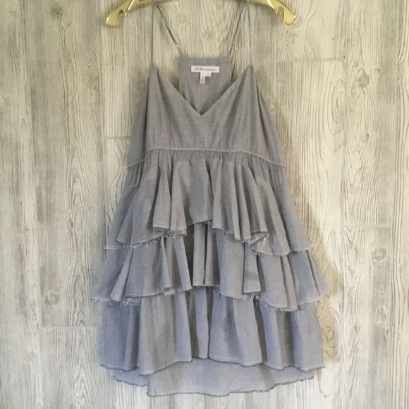 BCBGeneration Dresses & Skirts - BCBGeneration Black White Striped Layered Ruffle Mini Dress